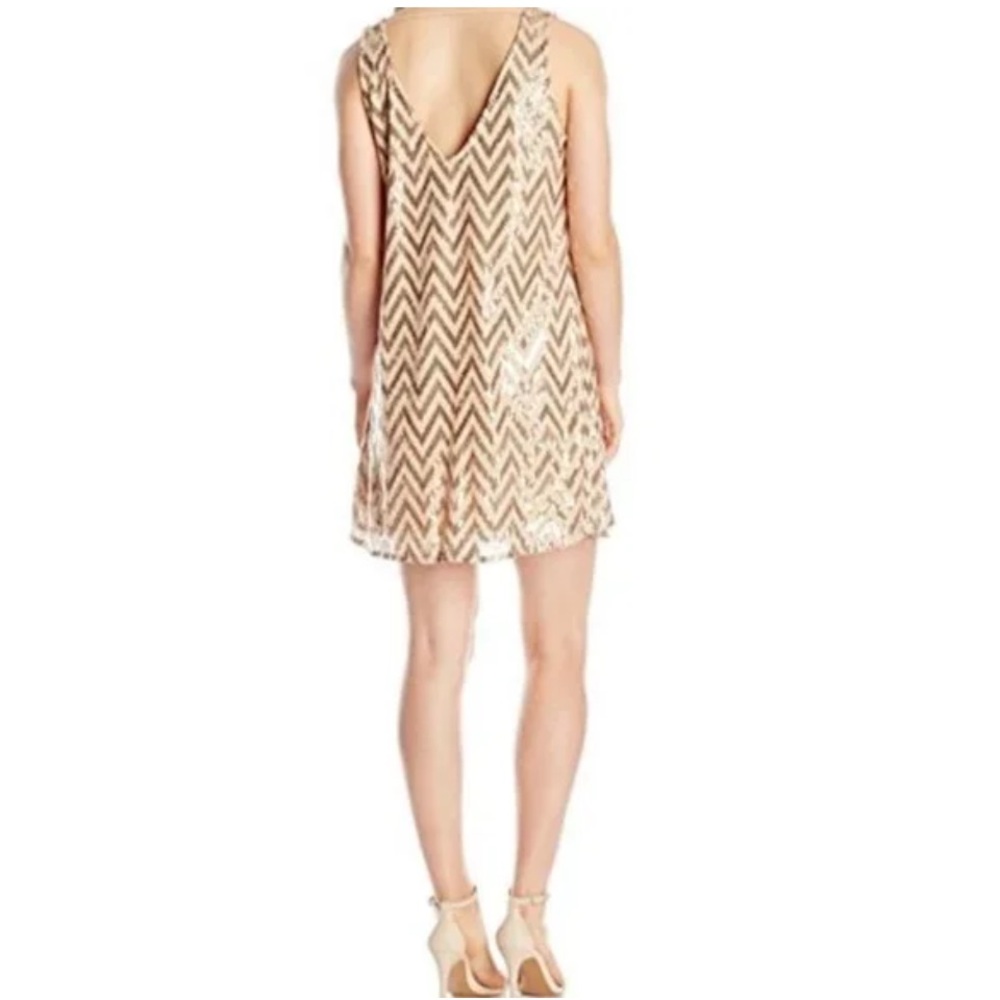 Miss Me Gold Sequin Dress Size Medium EUC - Picture 3 of 5